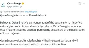 Screenshot of QatarEnergy's X Post