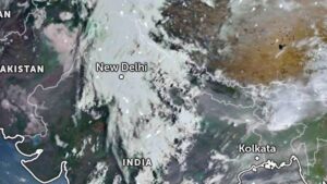 The clouds have resulted in intermittent but heavy bursts of rainfall.