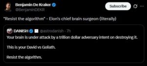 Benjamin de Kraker replied to Danish Hussein's post on X.