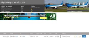 Screengrab showing Netanyahu's plane movement. (FlightRadar24)