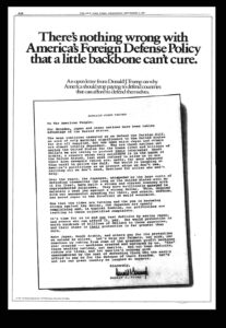 Trump's full page advertisement cost the businessman around $95,000 (NYT Archives)