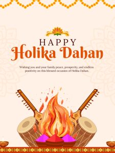 "May the sacred fire of Holika Dahan burn away all negativity from your life." (Canva)