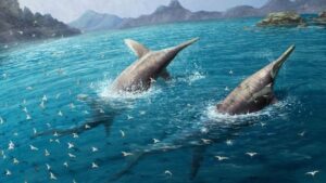 An artist’s representation of ichthyosaurs, which were one of the largest sea monsters to have ever lived. (Photo: Gabriel Ugueto)