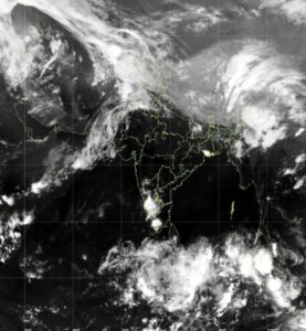 An IMD weather map highlights the regions under alert, with warnings indicating heavy rain and thunderstorm activity across Northwest and Central India this Sunday. (Photo: IMD)