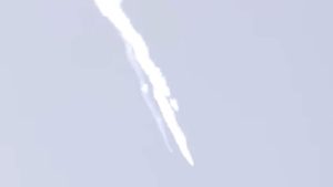 Live footage showed the rocket flying on a wobbly trajectory before its automatic flight termination system triggered at 29 kilometres above the Pacific Ocean. (Photo: X/@TLPN_Official)