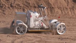 An artist's concept of a taikonaut riding the Lanyue lander on the Moon. (Photo: X/@orcacute)