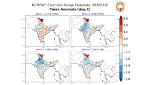 Maximum temperature anomaly from late March through April. (Photo: X/@navdeepdahiya55)