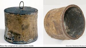 How original tin cans were made. Source: military family museum war stories