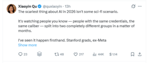 Ex-Meta employee talks about AI and its impact on humans.