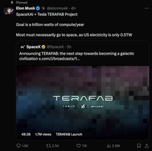 Elon Musk announces TERAFAB