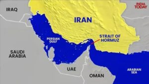 The Strait of Hormuz, through which one-fifth of the world's oil passes