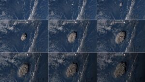 The violent eruption of the Hunga Tonga-Hunga Ha’apai volcano in January 2022. (Photo: Nasa)