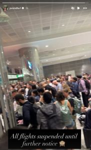PV Sindhu is stuck at Dubai airport. (Image: Instagram Story/ PV Sindhu)