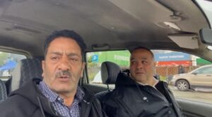 Ashraf Wani (left) with a volunteer who has spent days ferrying meals into Beirut, navigating uncertain roads to reach those forced from their homes.