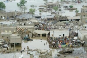 Villagers cry for help after tropical storm and torrential rains in Balochistan in 2024. (Photo: Reuters)
