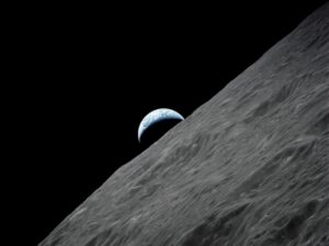 The Earth rises above the lunar horizon in a picture captured from Apollo 17 spacecraft. (Photo: Reuters)