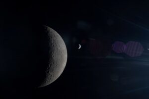 Seen from behind the Moon during Artemis II, the Moon and Earth align in the same frame. (Photo: Reuters)