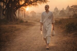 Jobs discovered Zen Buddism on his India journey and continued to explore it back in the US (AI-generated image)