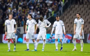 Italian footballers after their loss to Bosnia and Herzegovina that put them out of the FIFA World Cup 2026, in Bilino Polje Stadium, Zenica, on 31 March 2026. (Reuters)