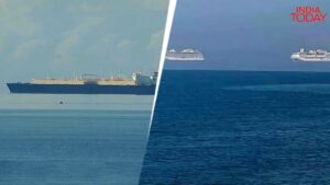 Videos of ships appearing to hover above the sea have gone viral, but the explanation is pure science, a rare phenomenon called Fata Morgana. (Photo: Instagram/@sarcastic_us)
