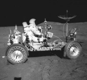 The Apollo 15 mission marked the first time a lunar rover was deployed on the moon. (Image: NASA)