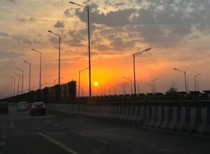 An image of the sun rising in Delhi amid pollution. (Photo: X/@isha_singh06)