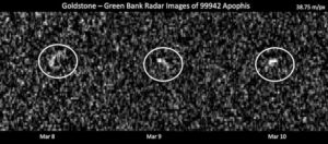 Radar observations of Apophis obtained in March 2021 were used to rule out any chance of impact for at least the next 100 years. (GIF: ESA)