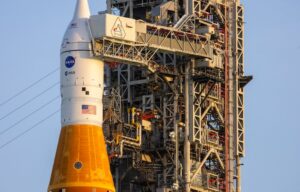 Nasa's Artemis-II Space Launch System rocket and Orion spacecraft rest on the launch pad. (Photo: AFP)