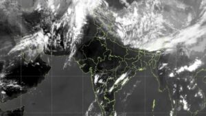 A satellite image of a cloudless central India which is causing higher temperatures. (Photo: IMD)