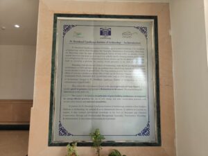 Board near a gate with the history of the institution (Photo: India Today/Princy Shukla)