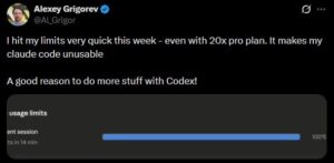 Some users have considered using Codex instead.