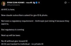 Anthropic's verification mandate has sparked fears online.