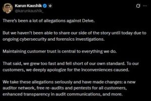 Karun Kaushik denied all allegations in an X post. (1/2)
