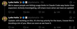 Lydia Hallie shared updates on X.