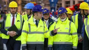 PM Narendra Modi with the French President at the ITER facility. (Photo: Reuters)
