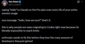 A screenshot of a user's post on X.