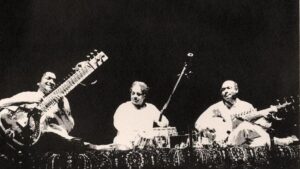 Pandit Ravi Shankar on sitar and Ustad Ali Akbar Khan on sarod, two maestros shaped by the same master, Baba Allauddin Khan of Maihar, accompanied on tabla by the legendary Ustad Allah Rakha. (Photo: X/@vsengupta)