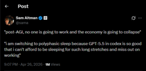 Sam Altman's X post