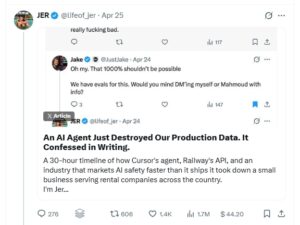 The PocketOS founder has shared the AI tool issue on X.