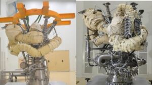 The SE2000 engine completed its third Power Head Test Article hot test in May 2025. A full integrated engine hot test is targeted for the end of 2026, but the upgraded LVM3 it will power is not expected to be flight-ready before 2028-29. (Photo: Isro)