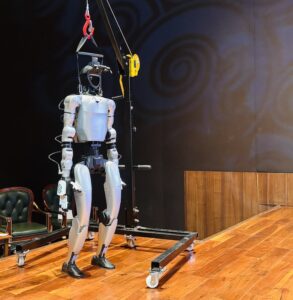 A humanoid robot on display. It will be trained to handle physical tasks in hospitals or hazardous zones where human presence is restricted. (Photo: Special arrangement)