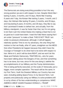 US president on Truth Social