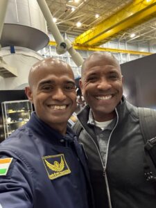 Nasa astronaut Victor Glover with Balakrishna Nair. (Photo: India Today)