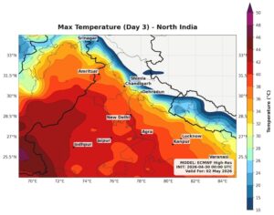 A weather map forecasting the weather in coming days. (Photo: X/@navdeepdahiya55)