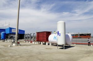 A hydrogen plant at Deendayal Port in Kutch district. (Photo: PTI)