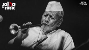 Ustad Bismillah Khan in a contemplative moment, captured in monochrome. The maestro performed at the World Exposition in Montreal, the Cannes Art Festival, and the Osaka Trade Fair, carrying the shehnai to audiences who had never imagined such a sound could exist. (Photo: PTI)