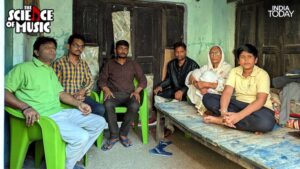 Members of Ustad Bismillah Khan's family at the family home in Varanasi. His grandsons, including Haidar, continue to perform the shehnai at cultural programmes, including at the reception held in Varanasi for French President Emmanuel Macron in 2018. (Photo: PTI)